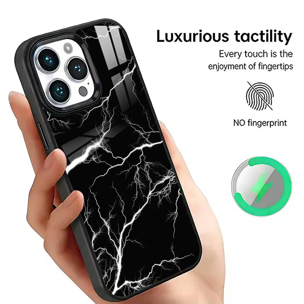 

Эстетичный чехол для телефона с реалистичным изображением молнии для iPhone 17, 16, 15, 14, 13, 12, 11 Plus, Pro, магнитный для беспроводной зарядки Magsafe iPhone15PROMAX