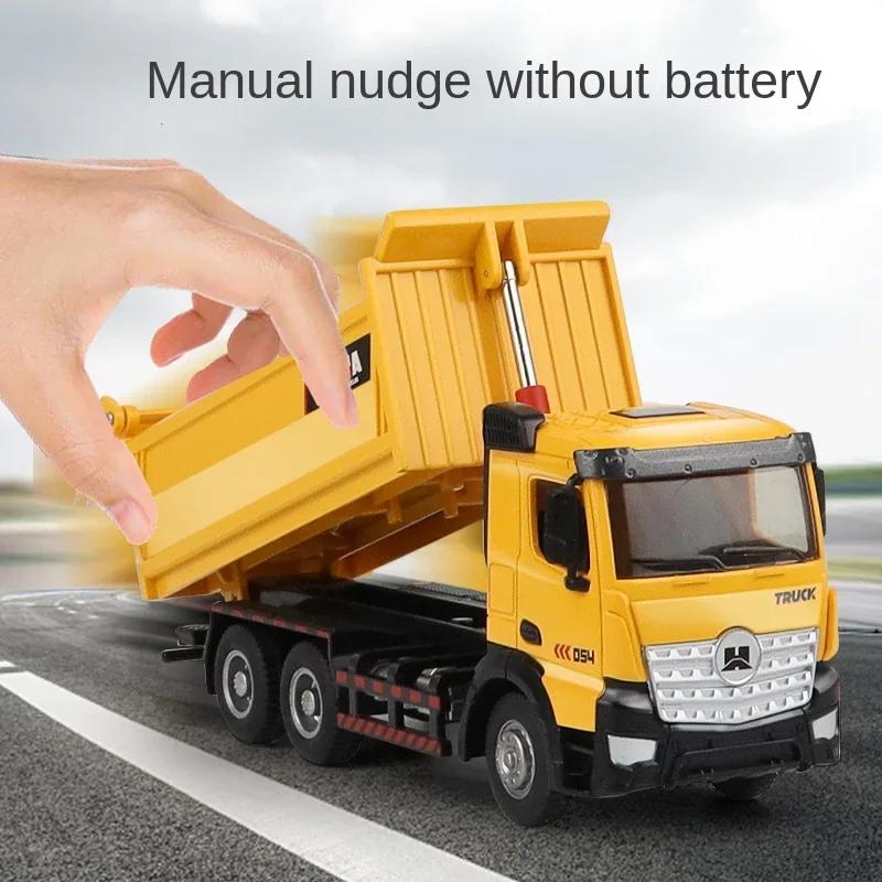 Huina Alloy Truck Model 1/50 Diecast Semi-Alloy Dump Truck Transporter Contruction Engineering Collection Model for Boys Gift