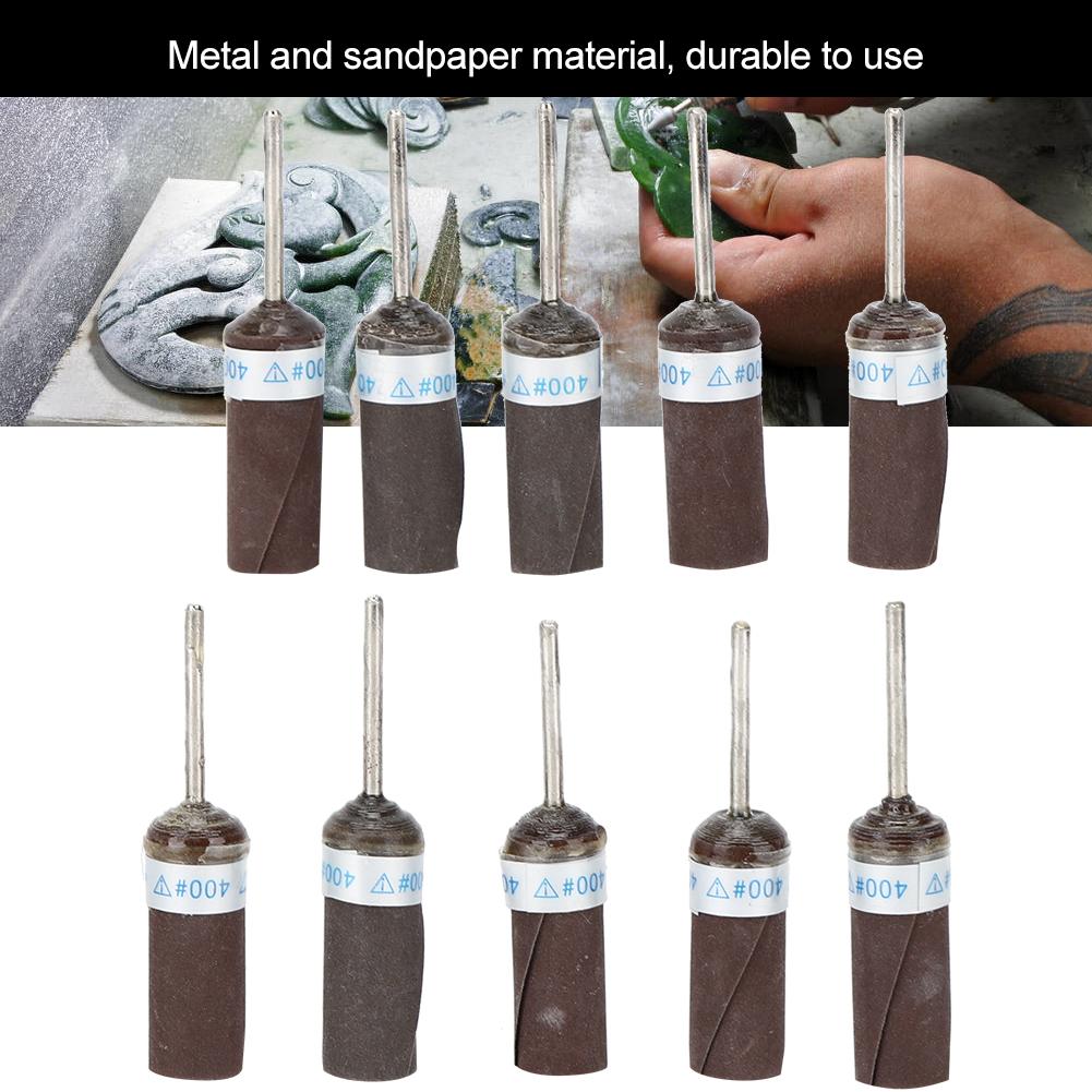 10pcs 400# Sandpaper Grinding Wheels Head Jewelry Grinding Machine Accessory