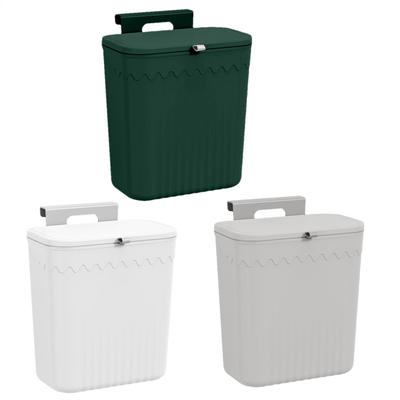 Countertop Trash Can Space-Saving Kitchen Garbage Container Hangable Rubbish Can Hangs No Punch Garbage Can With Lid Trash
