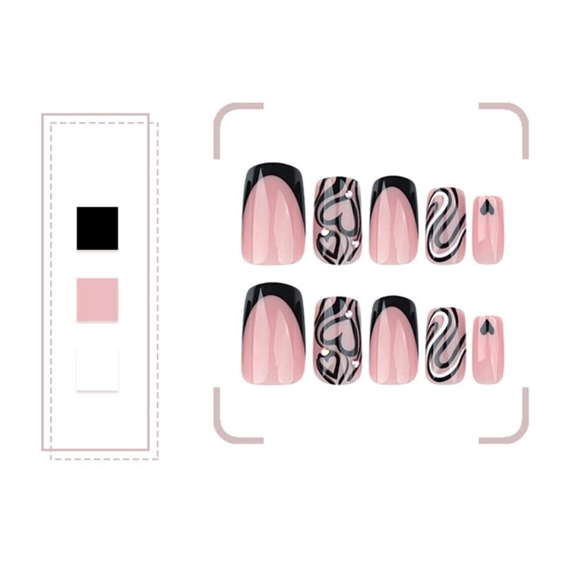 Press On Nail,Fake Nail Stick Glues On Nail False Nail Acrylic Nail Artificial False Nail for DIY Nail Art Designs