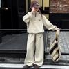 Autumn Teenager Cloth Children Set Loose Dog Turtleneck Sweatshirt Hooded + Wide Leg Pant Suit Tracksuit 4 8 10 12 14 Year