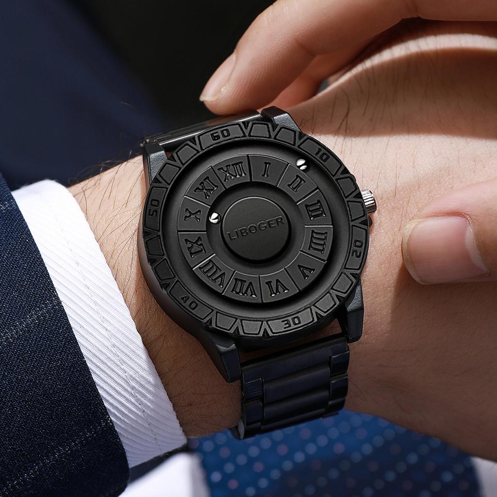 Luxus Herren Business Uhren Mode Magnetische Schwebung Römisches Zifferblatt Herren Quarz Uhr Reloj Hombre(Ohne Box)