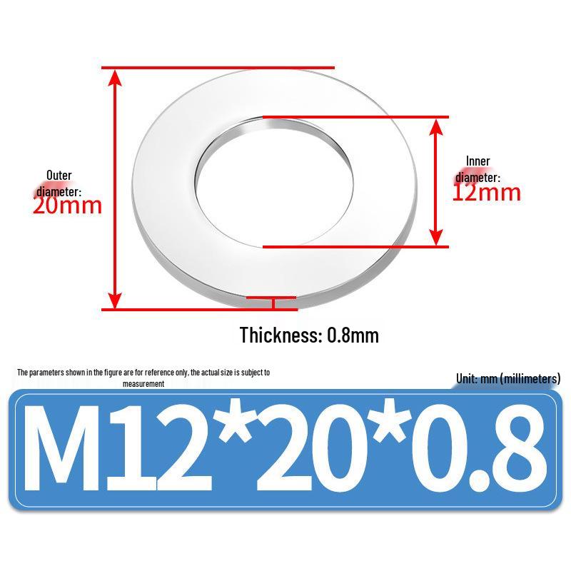 Jin Juntai Thick & Thin Stainless Steel Flat Washer, Round M10-M36