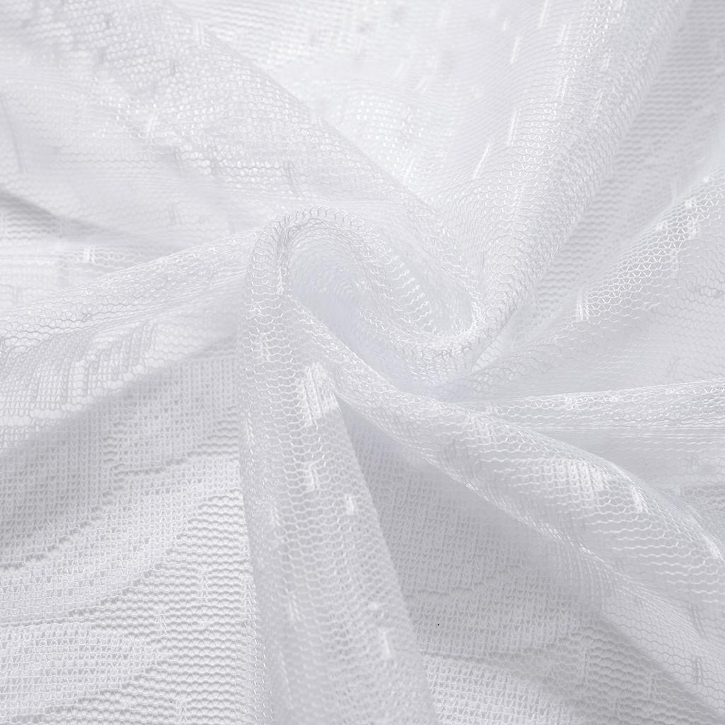 Finished Window Screen, White Spray Short Curtain, Semi-Blackout Window Screen Curtain
