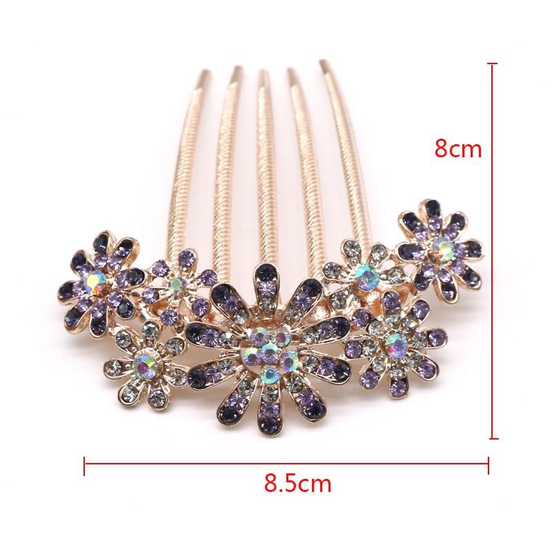 Hair Accessories Hairpins Beautiful Crystal Rhinestone Petal Hair Comb Flower Pin Hair Clip Claws Hairdressing Stylists Headwear