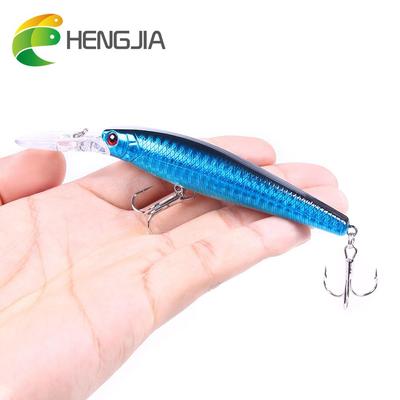 HENGJIA 1pc Minnow Fishing Lure Wobbler Lifelike Bass Trout Pike Bait Hard Plastic Fishing Tool