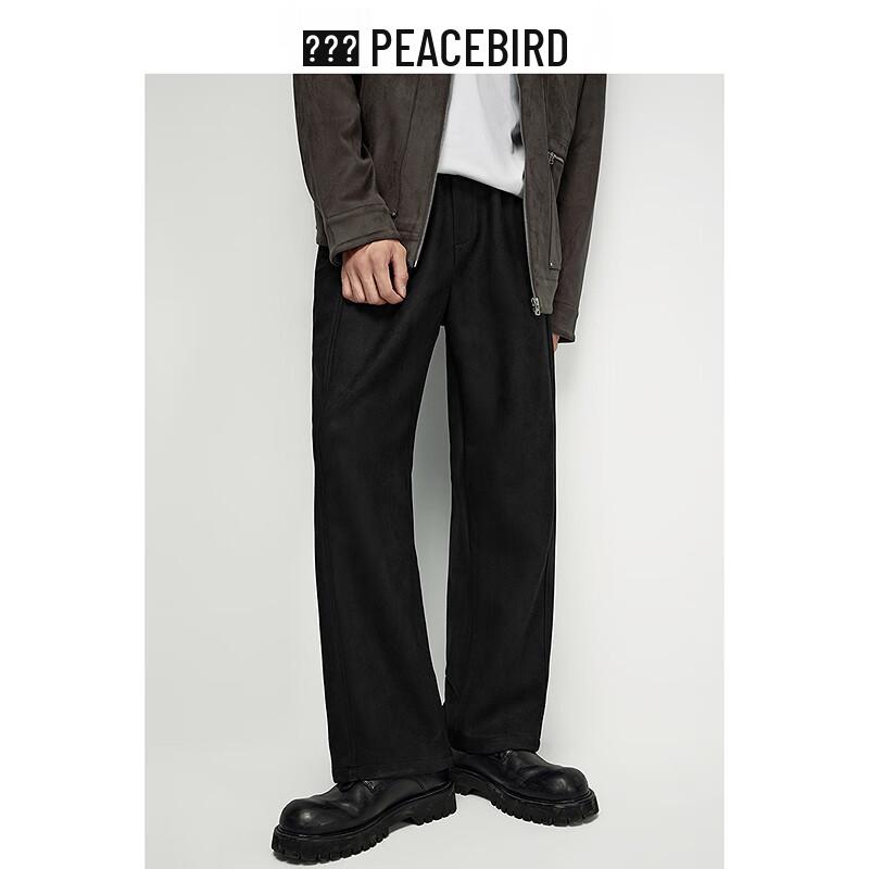 PEACEBIRD MEN Suede Sport Straight-Leg Casual Pants