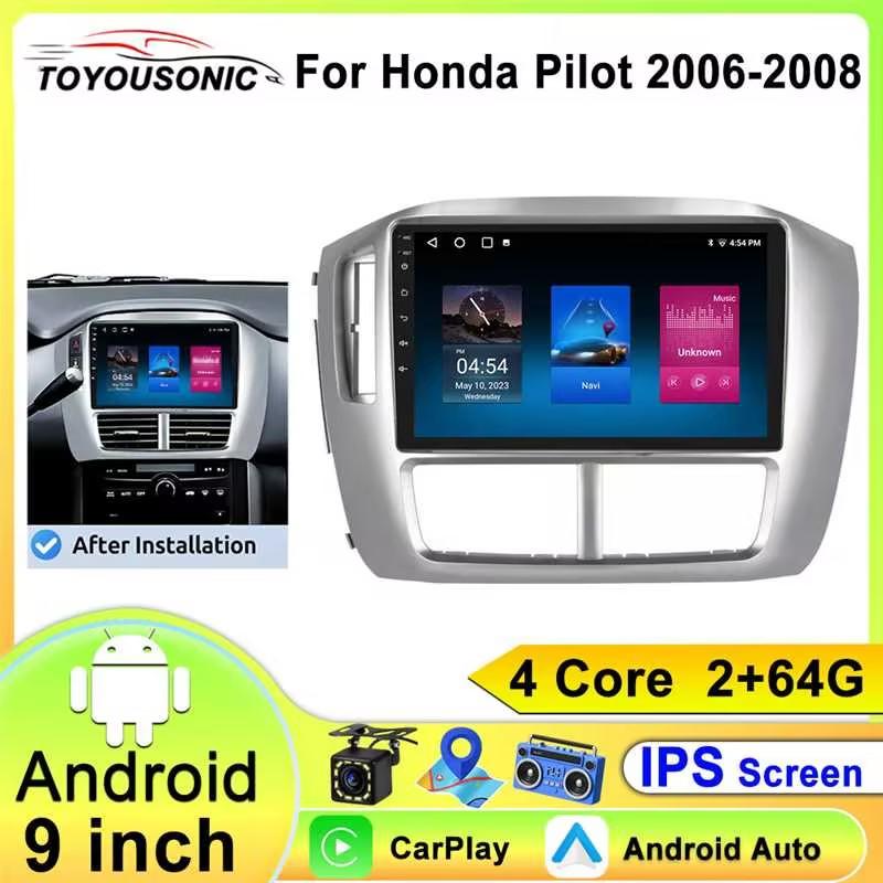 Android Carplay Car Radio For Honda Pilot 1 2005 2007 2008 Navigation GPS Multimedia Player WiFi Stereo Auto Video BT 2 DIN