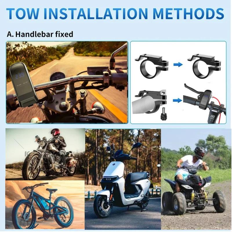 36W Motorcycle QC3.0 PD Charger Socket USB Type-C Fast Charging Motorcycle Charger Plug Voltmeter Thermometer Digital Display