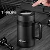 Pure Titanium Thermos Cup Tea Cup Tea Separation Cup With Handle Large Capacity Men's Business Office Water Cup