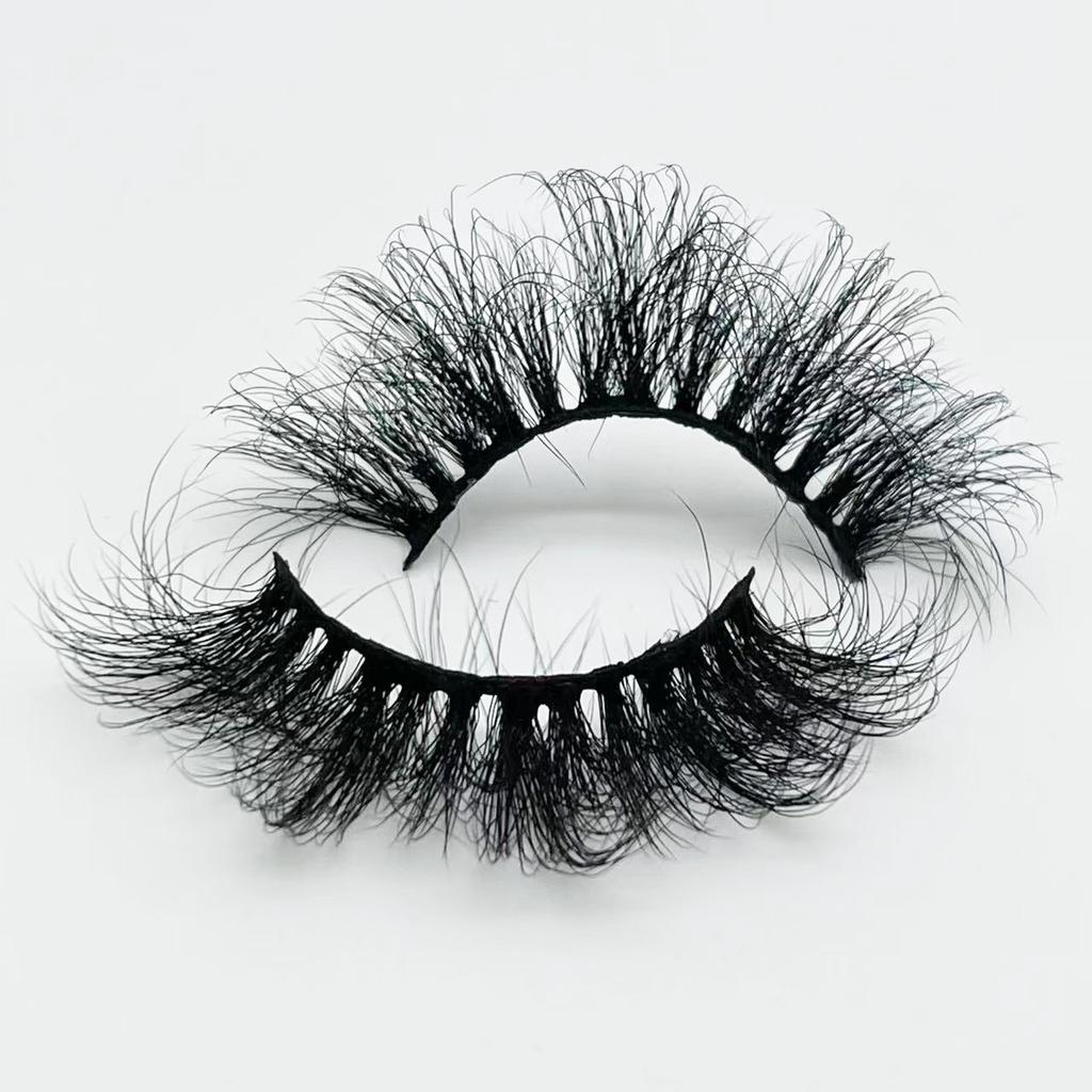 25mm Mink Eyelashes Russian Curly Eyelashes European And American Thick Messy Fried Hair False Eyelashes