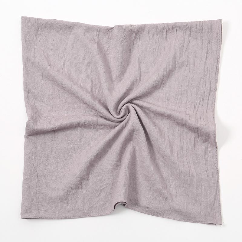Foulard Quadrato Liscio Pieghettato per Donna Musulmana Hijab Sciarpa Fascia Moda per Capelli Turbante Islamico Bandana 90*90Cm