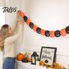 Holiday Atmosphere Decor 5 Pcs 10FT Halloween Banner, Spooky Spider Bat Skull Ghost Themed Party Decorations Pumpkin Hanging Bunting Garland