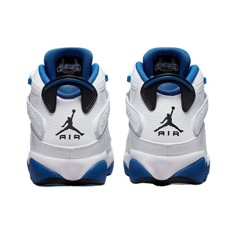 Air Jordan 6 Rings White Dark Marina Blue Men Sneakers Black 322992-114