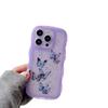 For IPhone 16E Drop Glue Wave Phone Case for Apple 15promax Butterfly Sparkling Powder 14 Transparent Case