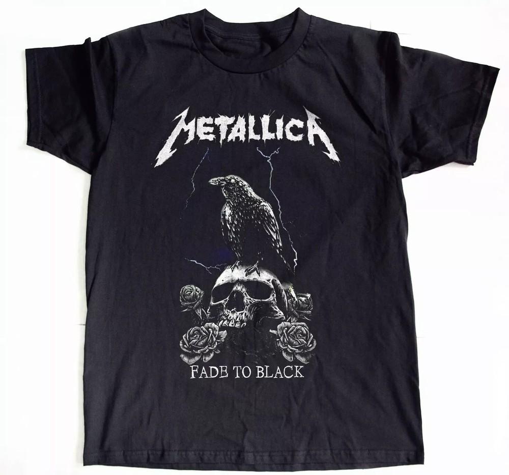 

Metallica T-Shirt Fade to Black Heavy Cotton Rock Band Tee Size S-4XL Unisex T-Shirt S