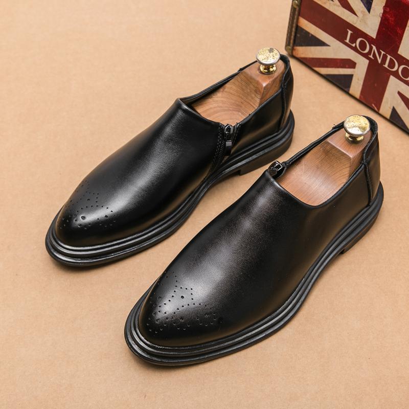 Mens Leather Shoes Luxury Crocodile Pattern Men Business Dress Shoes Casual Social Shoe Male Wedding Footwear