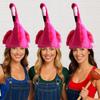 Cappello Costume Fenicottero Elastico Morbido Peluche Corto Cappello Cosplay Ideale Per Divertimento in Famiglia Spettacoli Teatrali