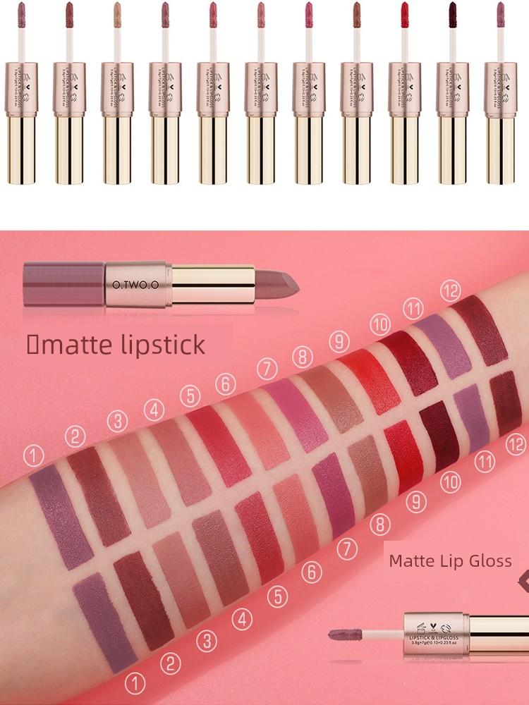 OTwo European and American Retro Lipstick Long Lasting Fadeless Double Head