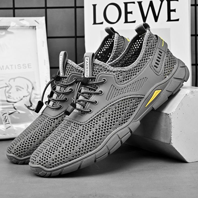 Neue Sommer-Mesh-Schuhe Herren atmungsaktive Sportliche tägliche lässige Mesh-Schuhe hohl leicht Overalls Lederschuhe