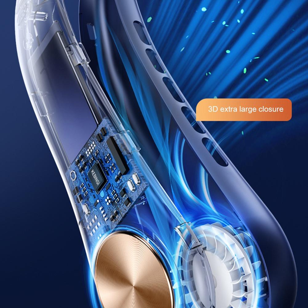 Neu 5 getriebe 4000mah Hängenden Hals Fan Wireless USB Aufladbare Sommer Ventilador Für Outdoor Kühlung Tragbare Neckband Blattlosen Sport