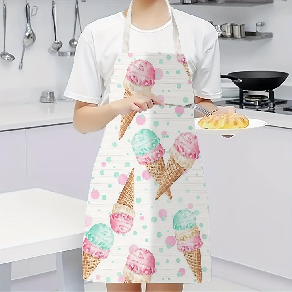 1pc Large Solid Color Background Romantic Heart Pattern Apron, Home Decoration Kitchen Wear, Sleeveless Durable Washable Unisex Cooking Apron,