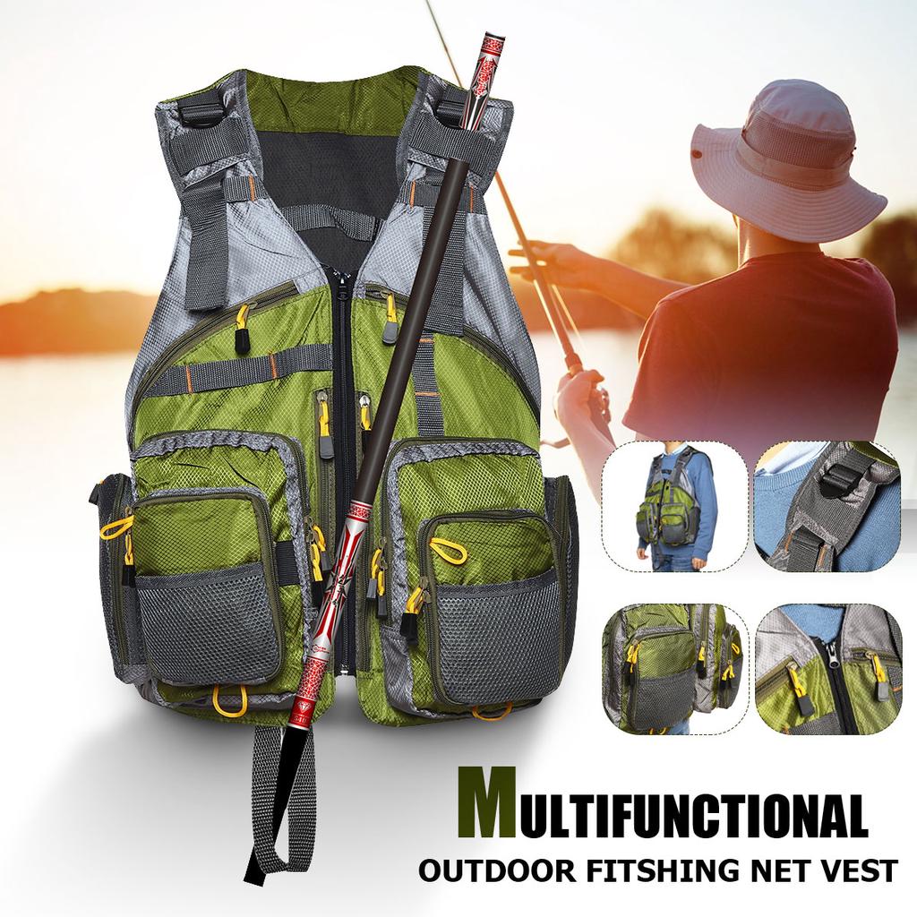 Buy 1Pcs Fly Fishing Mesh Vest General Size Adjustable Mutil-Pocket ...