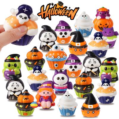10Pcs Halloween Cartoon Squeeze Stress Relief Toys for Halloween Party Favors Birthday Gifts Schools Rewards Goodies Fillers