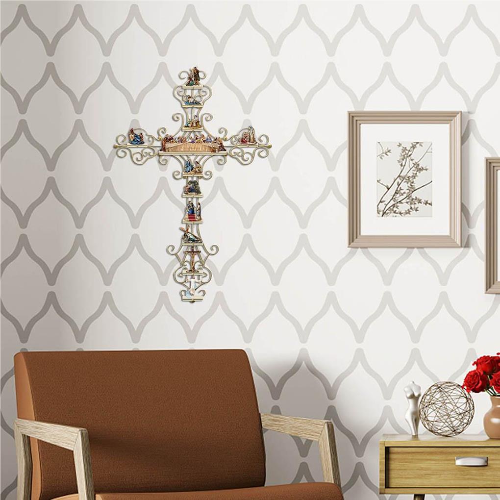 Wall Sticker Room Adorn Religious Themed Stickers Indoor Adornment Scene Layout Self-adhesive Cross Decal Home Decoration Prop