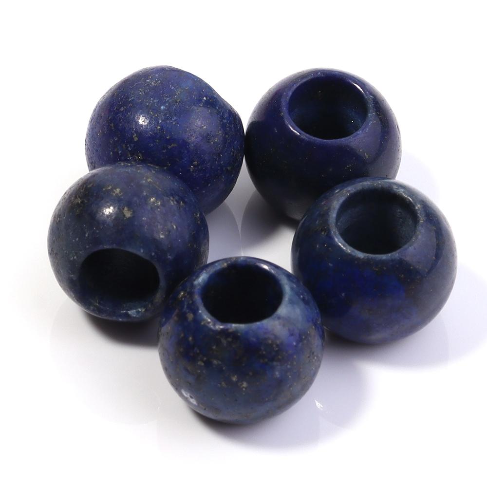 5pcs/lot Natural Stone Big Hole Beads Agate Jade Tiger Eye Turquoise Loose Beads For DIY Handmade Bracelet Earrings Accessories