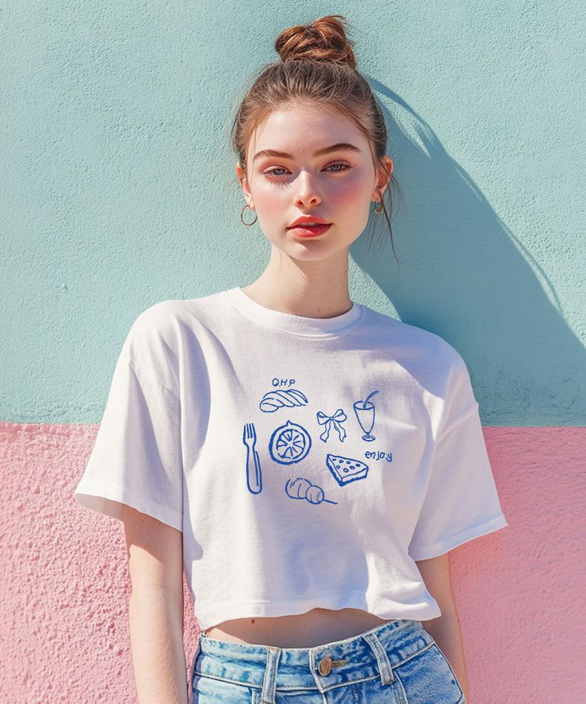ONEHUNDREDPERCENT FOR WOMAN Ohpxharmonia Brunch Women'S Crop Short Sleeve Tee