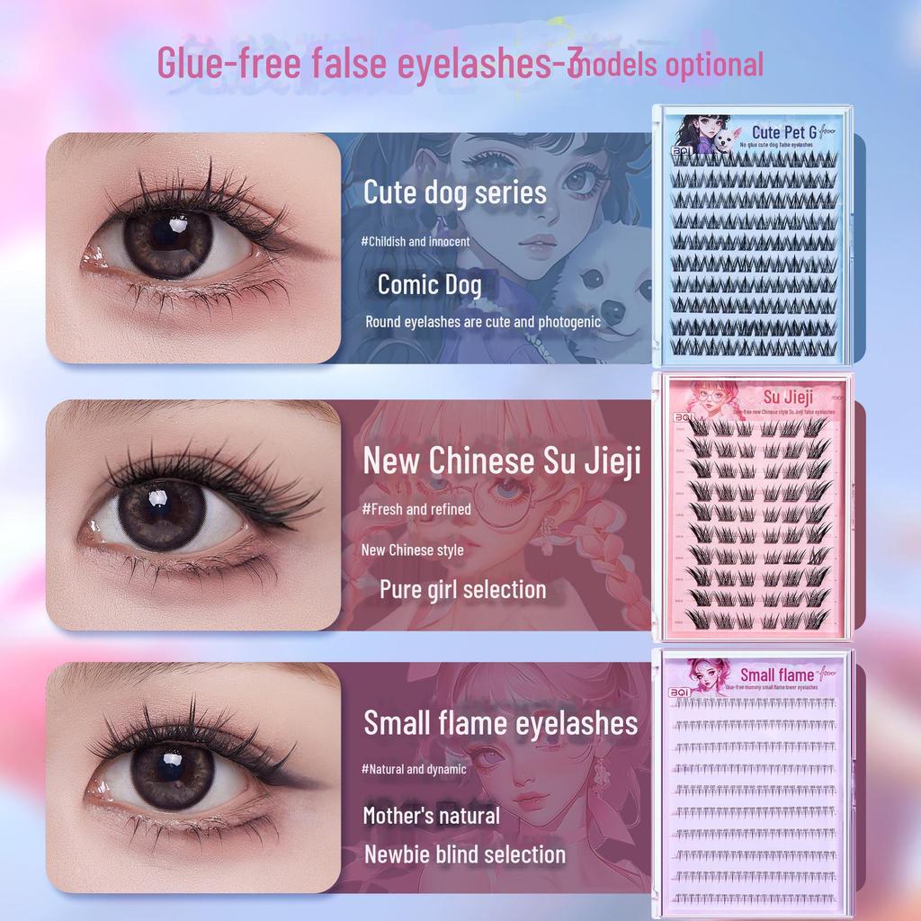 BQI Lijmvrije Chinese Su Daji Natuurlijke Nepwimpers met Dunne Steel, Geënte Onderwimpers, voor Vrouwen
