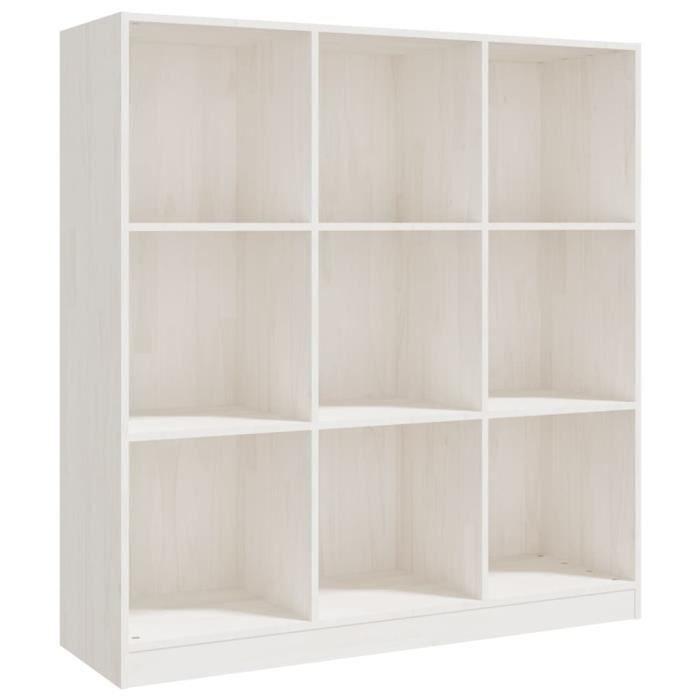 VidaXL Bibliothèque-Séparateur de pièce Blanc 104x33,5x110 cm Pin