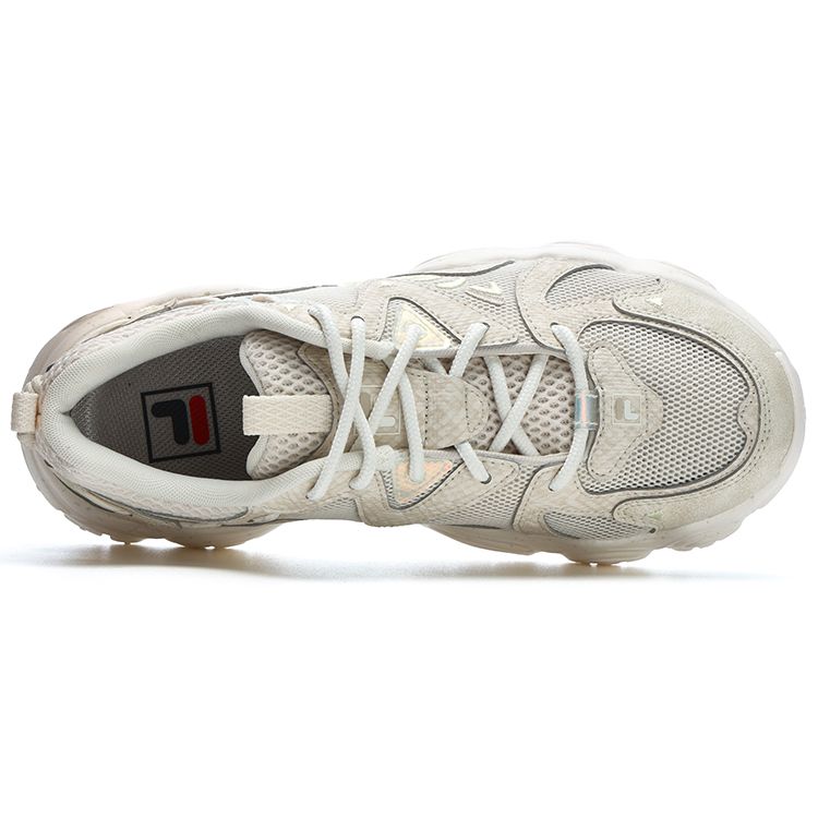 Fila Cat Paw 4th Generation Mesh Fabric Synthetic Leather Sports Non-Slip Low-Top Casual Shoes Women Sneaker Foam-White F12W322107FWG