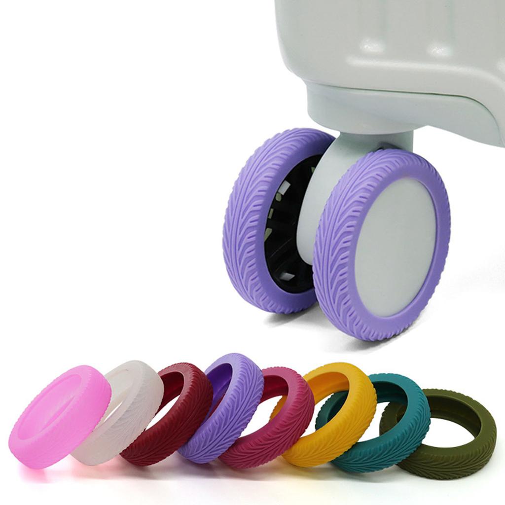 8 Stück Leise Rollenabdeckungen für Kofferrollen Silikon Leise Rollenhülse Reisezubehör