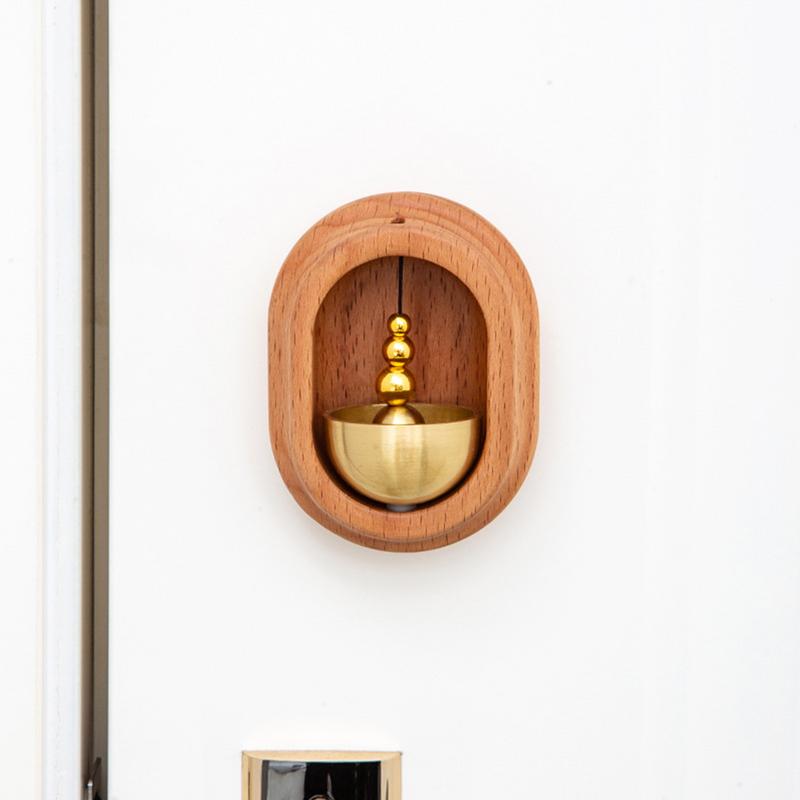 Door Opening Chime Magnetic Attached Doorbell Door Opening Chime Front Door Ornaments Hangings Decoration Wooden Brass Magnetic
