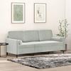 VidaXL 3-seater Sofa with Light Grey Pillows 180 Cm Velvet, Sofa, Living Room Sofa, 3-seater Sofa In Velvet, Sofa 3200891