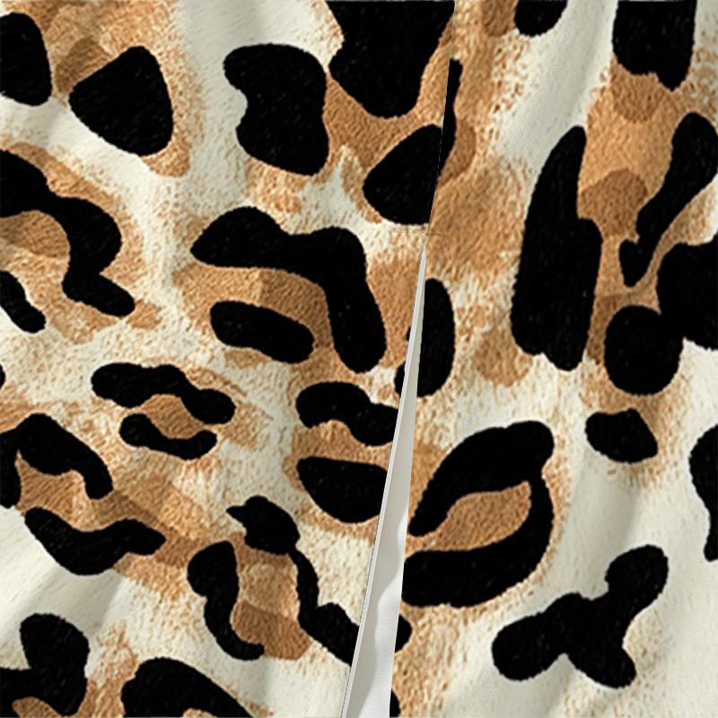 High Waist Leopard Print Maxi Skirt for Women Minimalist Commute Style, Split Hem, Soft Fabric, Versatile Summer Beach Outing