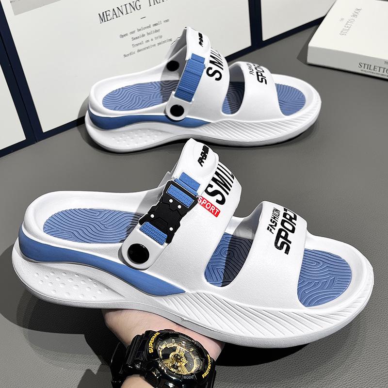 

Мужские летние нескользящие тапочки: Повседневные сандалии двойного назначения для улицы, работы и пляжа 42-43 белый