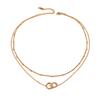 Double Layer Interlocking Titanium Steel Necklace Minimalist Luxury Niche Jewelry