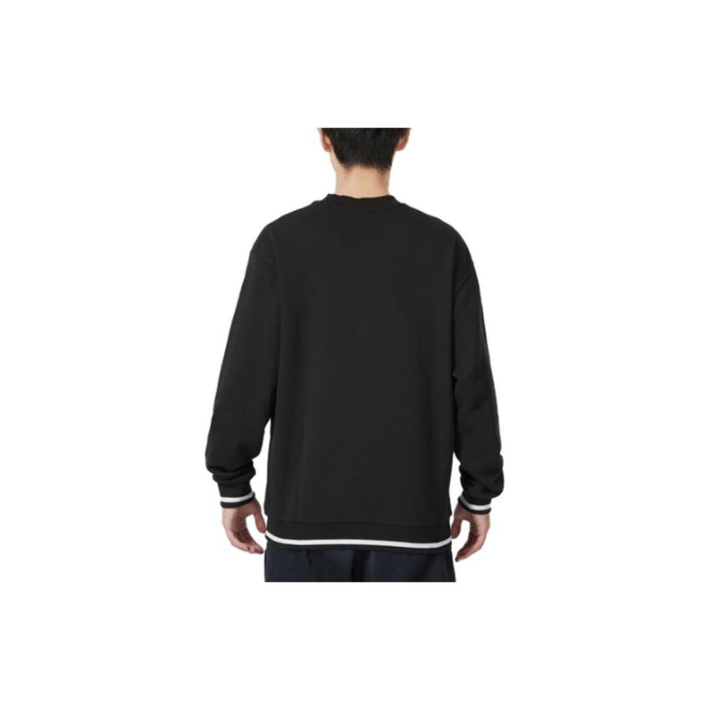 PUMA Men's Black Letter Sports Casual Pullover Long-Sleeve Sweatshirt