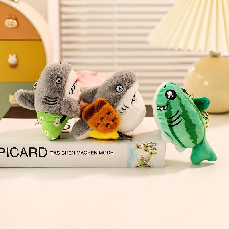 Shark Funny Plush Keychain Pp Cotton Stuffed Animal Bag Decor Gift Teens Kids