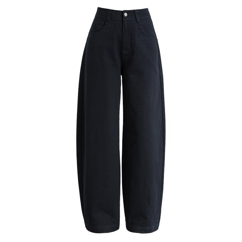 Xinge Red American High-Waisted Wide-Leg Jeans Women'S Autumn New Loose And Thin Straight Floor-Mopping Pants