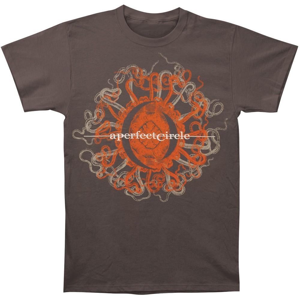 Men's A Perfect Circle Orange Octopus 2011 Tour T-shirt Gray