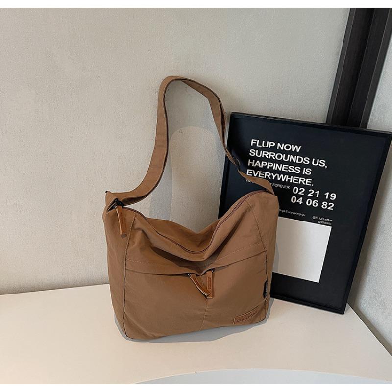 Large capacity messenger bag cloth messenger bag student bag solid color tote bag new shoulder bag versatile