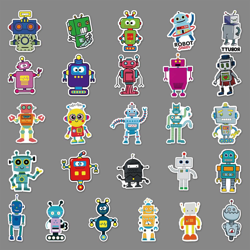 51 Hand Note Robot Doodle Personality Cartoon Cute Children's DIY Skateboard Suitcase Sticker Waterproof