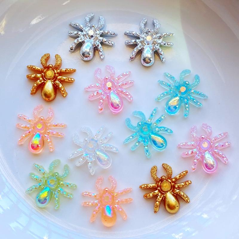 

50pcs New Cute Resin Mini Little Spider Flat back Cabochon Scrapbook Kawaii DIY Embellishments Accessories