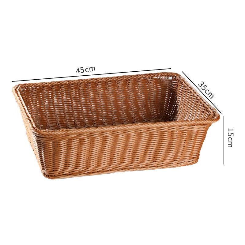 Faux Rattan Plastic Storage & Display Basket