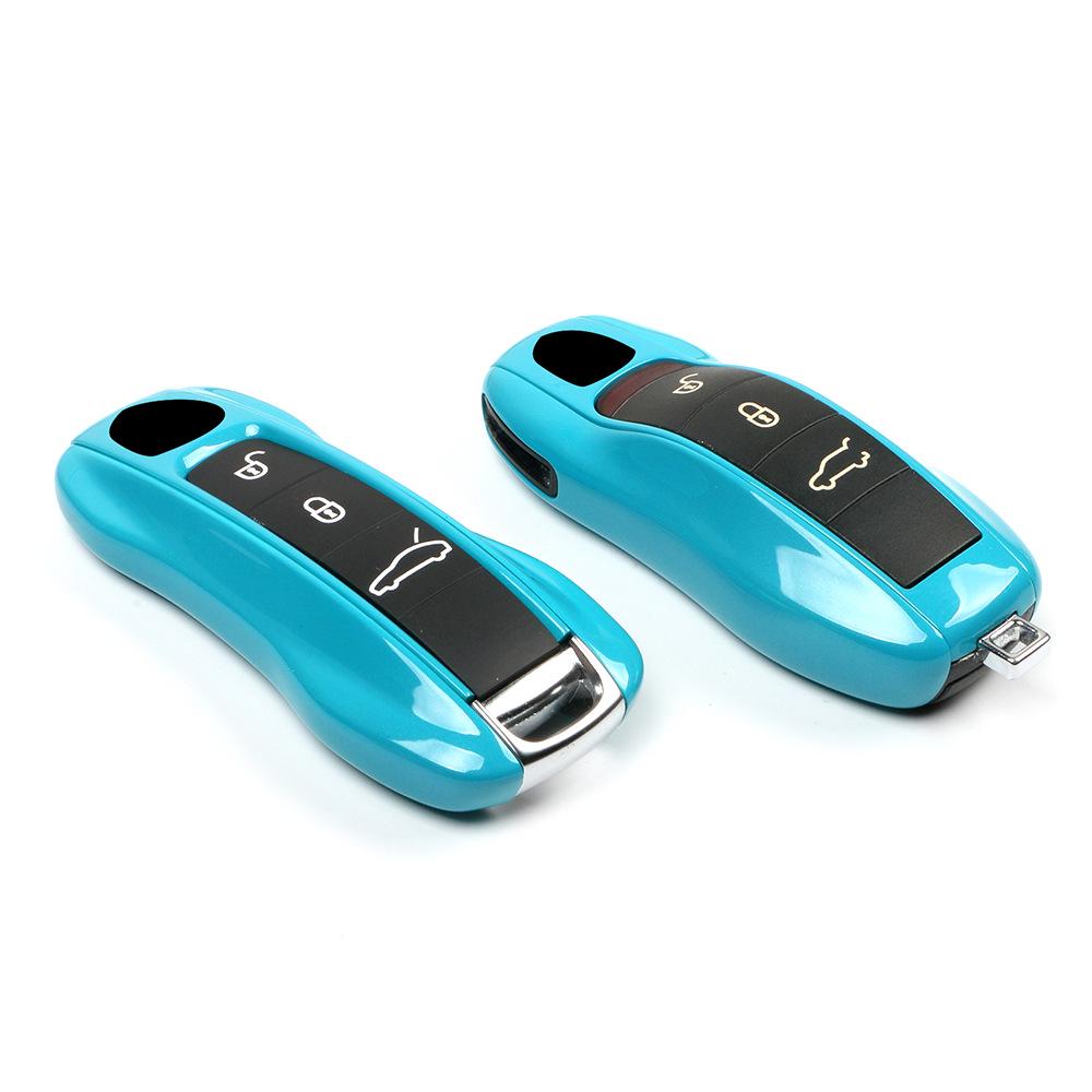 Porsche Key Shell for Cayenne, Macan, 911, Panamera, 718, Taycan - Miami Blue